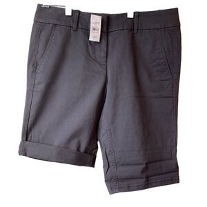 Loft Size 4P Petite Bermuda Roll Short Blue Chino Mid Rise Cotton Blend NWT
